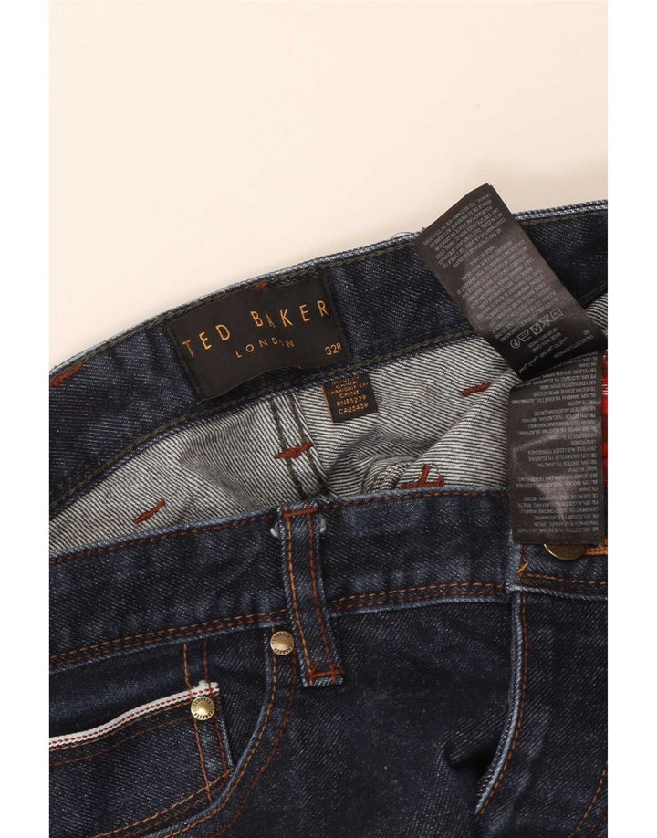 Ted Baker Mens Straight Jeans W32 L31 Navy Blue Cotton