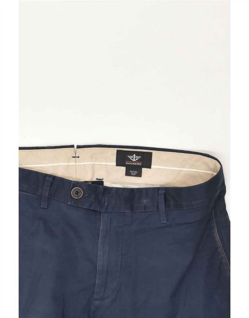 DOCKERS Womens Straight Chino Trousers W33 L32 Navy Blue Cotton | Vintage Dockers | Thrift | Second-Hand Dockers | Used Clothing | Messina Hembry 