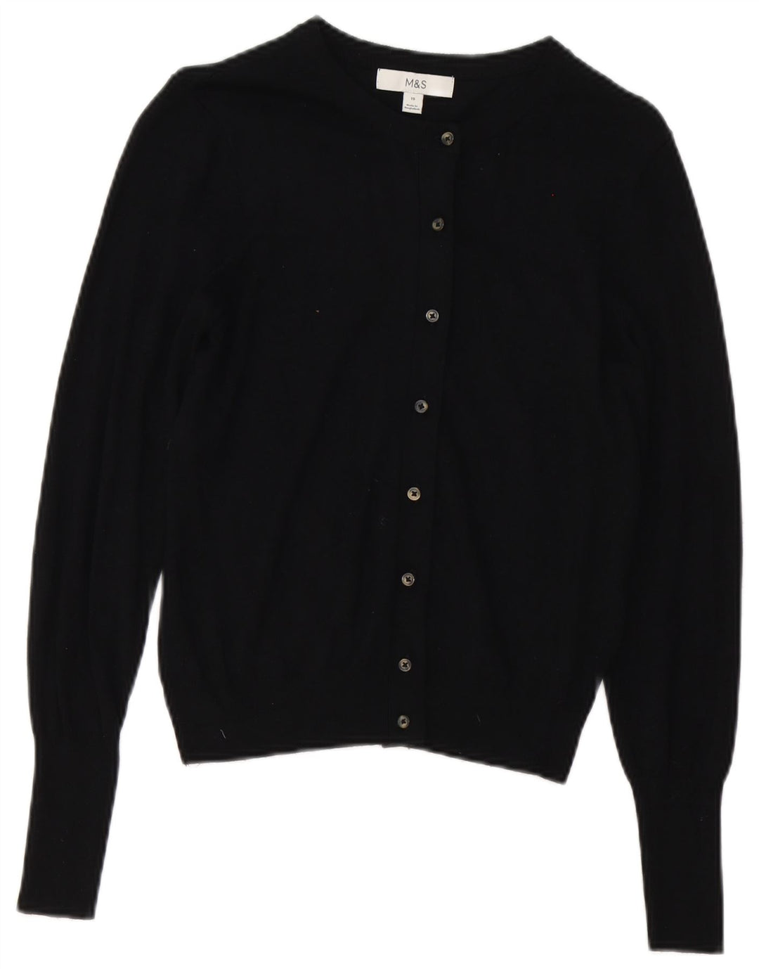 Marks & Spencer Womens Cardigan Sweater UK 10 Small Black Viscose
