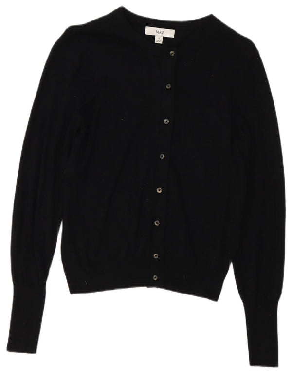 Marks & Spencer Womens Cardigan Sweater UK 10 Small Black Viscose