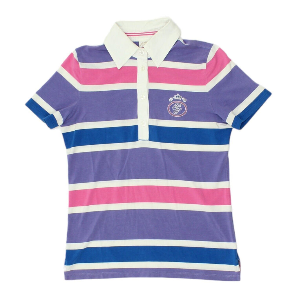 Paul & Shark Womens Purple Pink Striped Polo Shirt | Vintage High End Designer Vintage Messina Hembry and Second-Hand Messina Hembry from Messina Hembry 