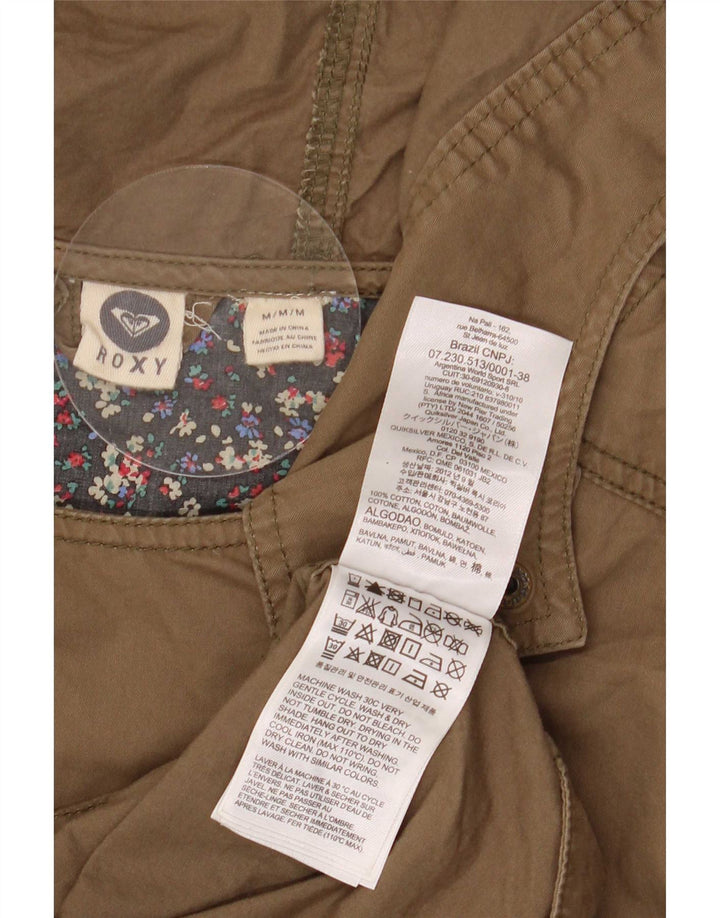 Roxy Womens Hooded Parka Jacket UK 14 Medium Khaki Cotton