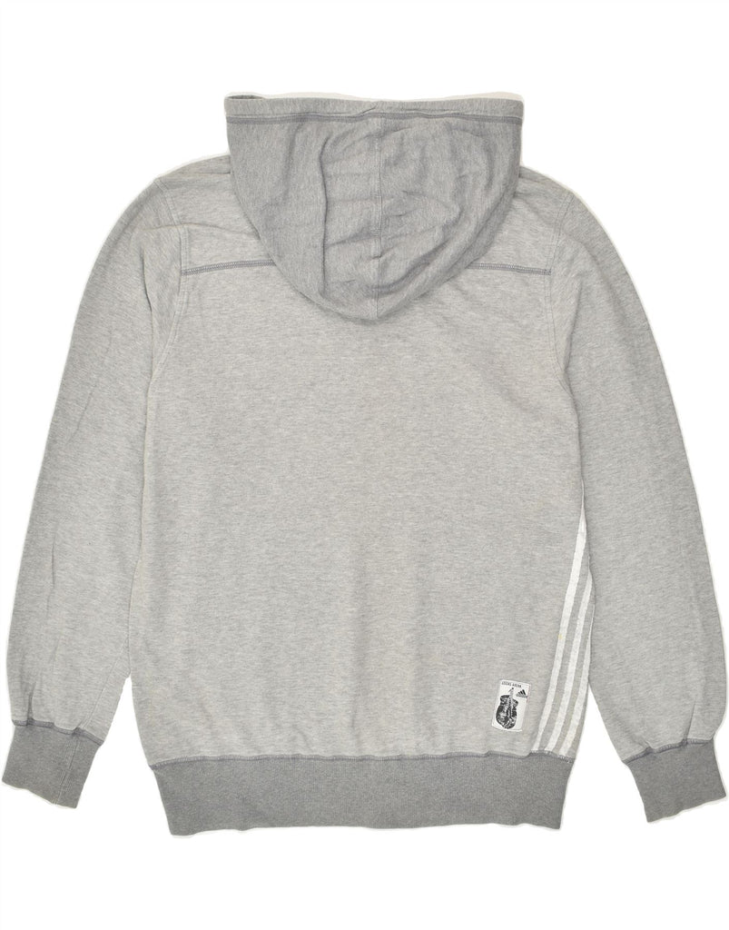 ADIDAS Mens Graphic Hoodie Jumper UK 40/42 Medium Grey Cotton | Vintage Adidas | Thrift | Second-Hand Adidas | Used Clothing | Messina Hembry 