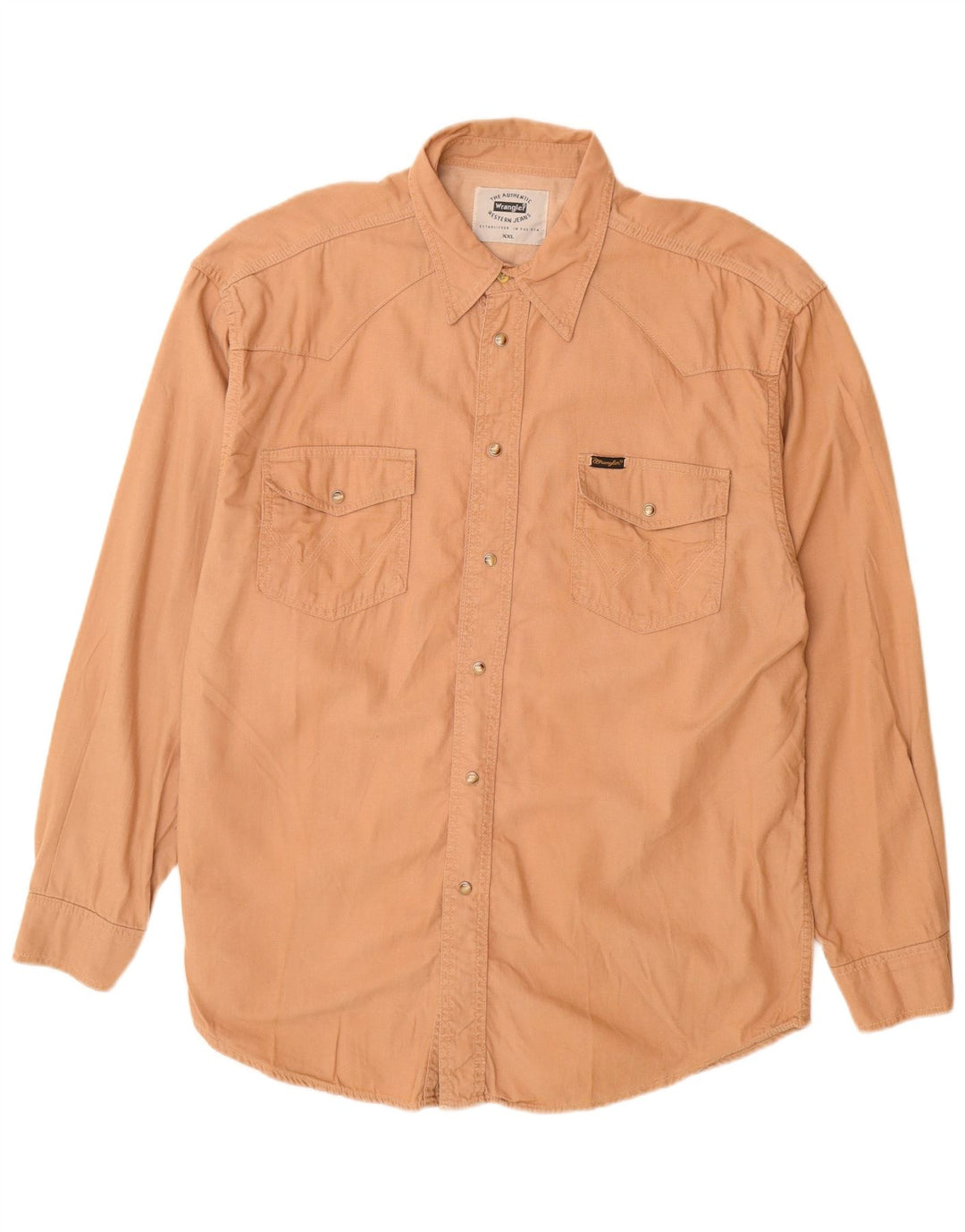 Wrangler Mens Shirt 2XL Beige Cotton