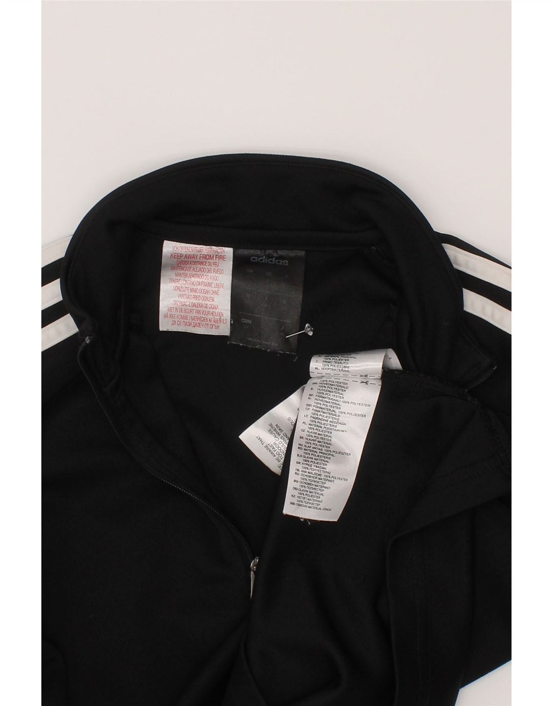 Adidas Boys Climalite Zip Neck Pullover Tracksuit Top 9-10 Years Black