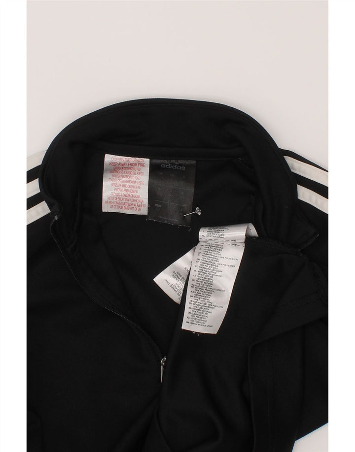 Adidas Boys Climalite Zip Neck Pullover Tracksuit Top 9-10 Years Black