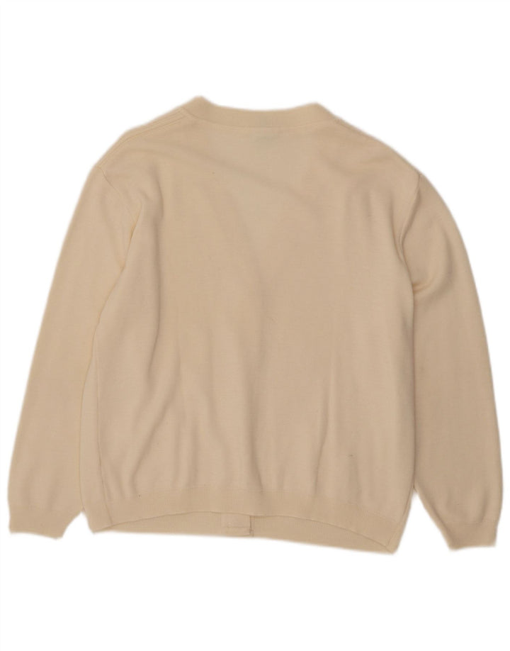 VINTAGE Womens Cardigan Sweater UK 12 Medium Beige