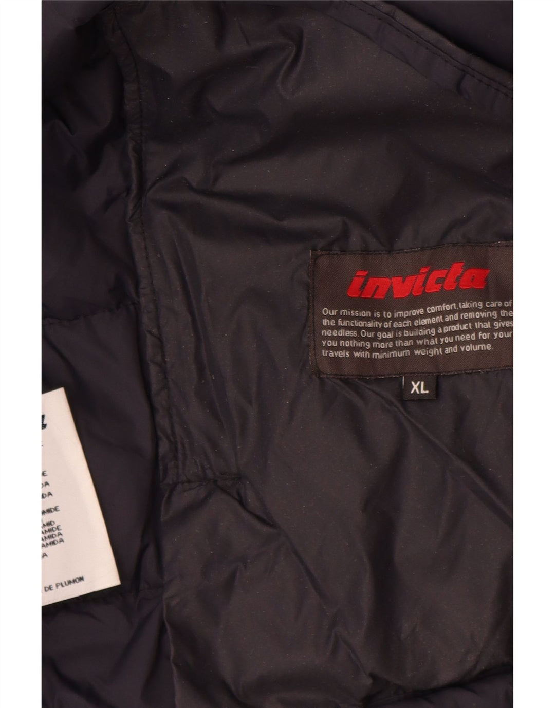 INVICTA Mens Padded Jacket UK 42 XL Navy Blue Polyamide