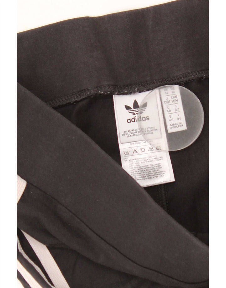 Adidas Womens Leggings UK 14 Medium Black Cotton