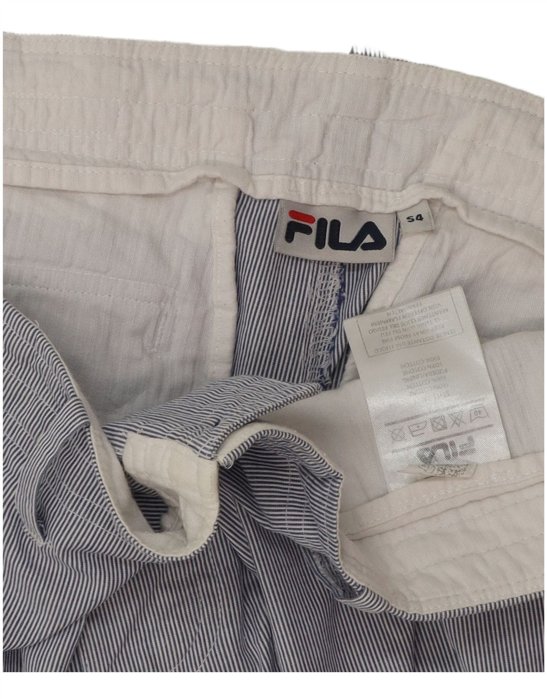 Fila Mens Chino Shorts IT 54 2XL W40  Blue Pinstripe Cotton