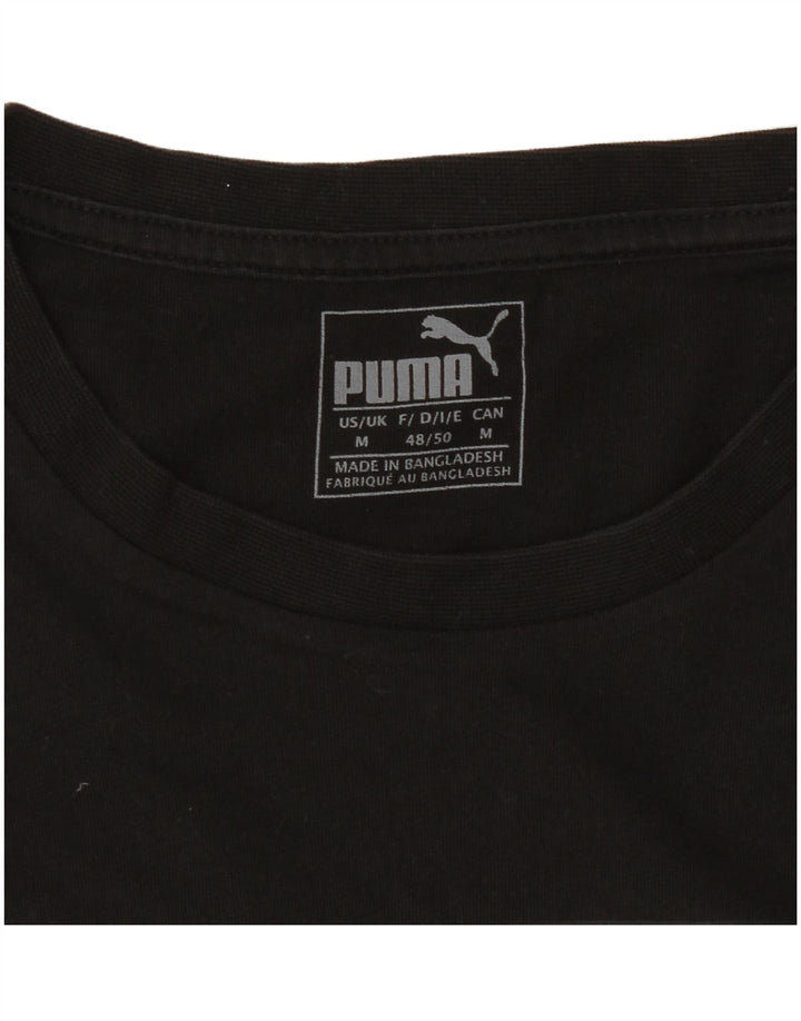 PUMA Mens Graphic T-Shirt Top Medium Black