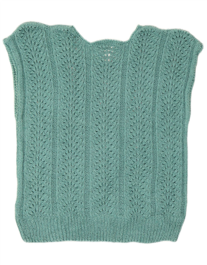Vintage Womens Vest Tank Top UK 14 Large Green