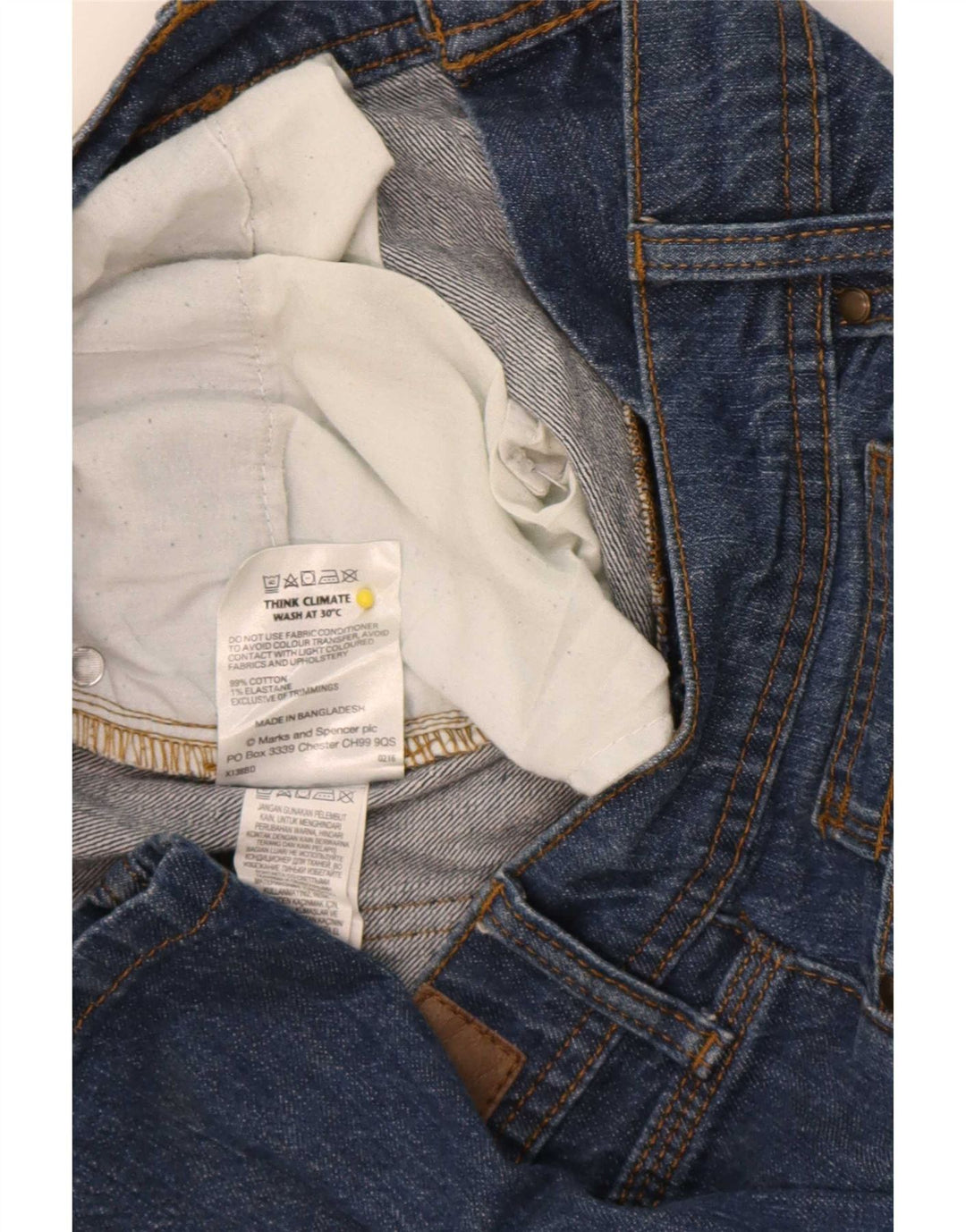 Marks & Spencer Mens Straight Jeans W36 L29 Blue Cotton