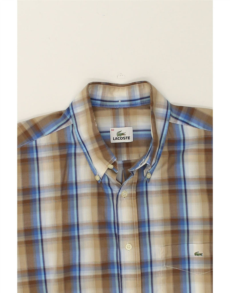 LACOSTE Mens Shirt Size 40 Medium Blue Check | Vintage Lacoste | Thrift | Second-Hand Lacoste | Used Clothing | Messina Hembry 