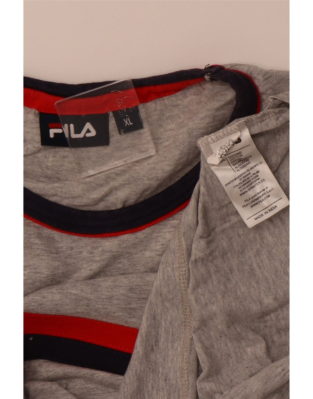 FILA Womens T-Shirt Top UK 18 XL Grey Striped Cotton