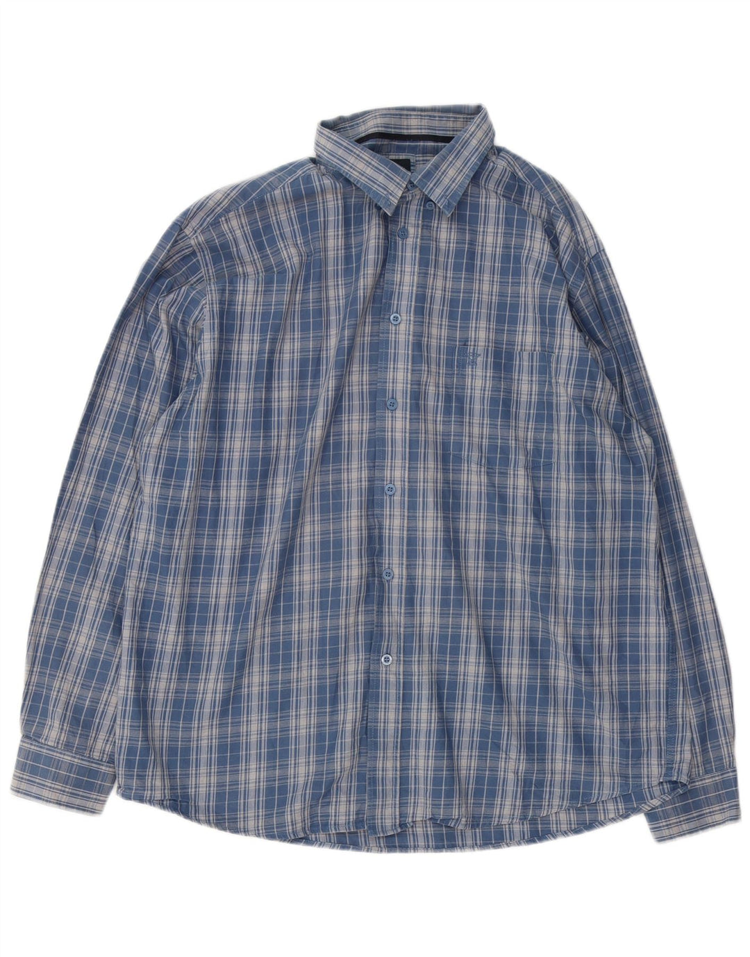 James Pringle Mens Flannel Shirt XL Blue Check Cotton
