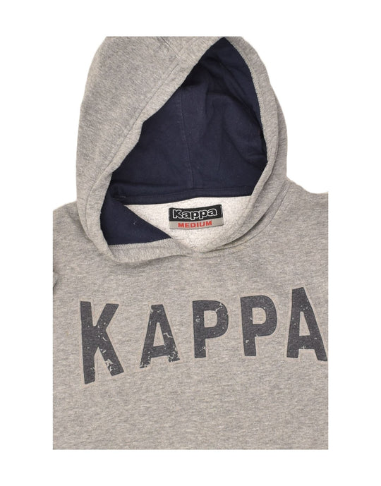 KAPPA Mens Graphic Hoodie Jumper Medium Grey Cotton Vintage Second Hand Clothing Online Messina Hembry