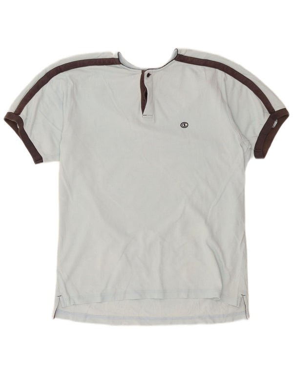 Champion Mens T-Shirt Top Large Blue Colourblock