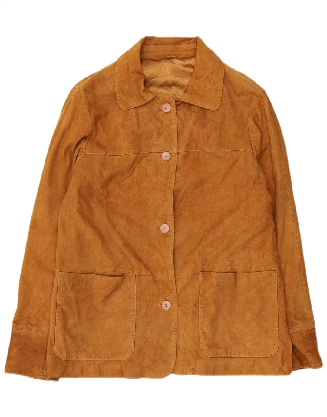 Vintage Womens Suede Jacket UK 14 Large Brown Leather