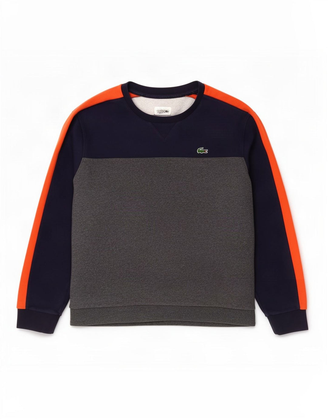 Lacoste Mens Sweatshirt Jumper Size 8 3XL Grey Colourblock Cotton