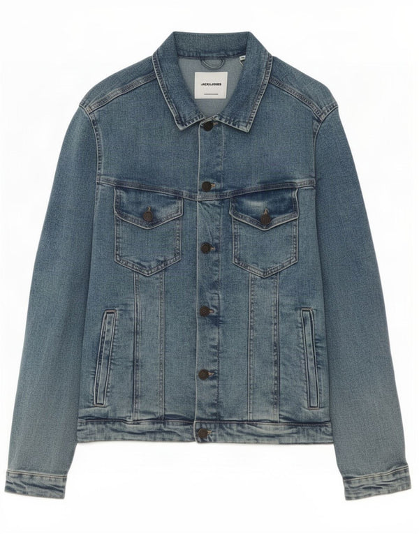 Jack & Jones Mens Denim Jacket UK 42 XL Blue Cotton
