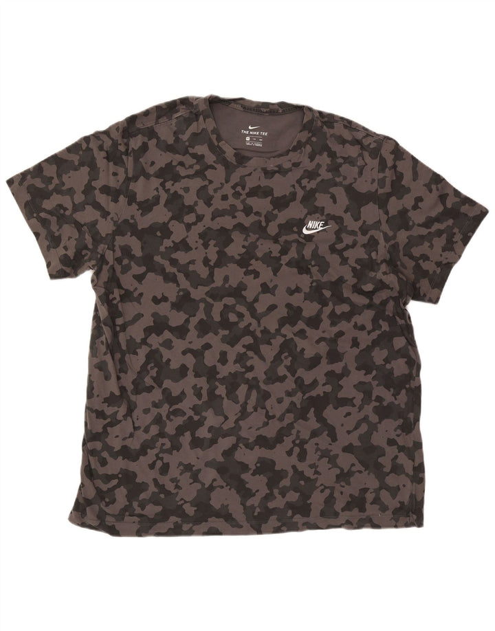 Nike Mens T-Shirt Top 2XL Grey Camouflage Cotton