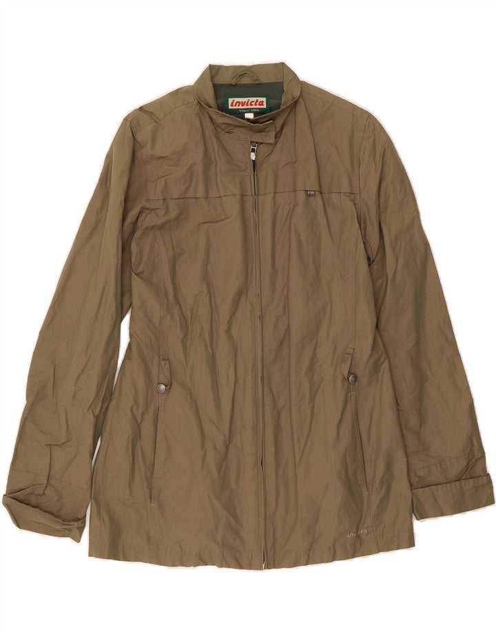 INVICTA Womens Rain Jacket UK 18 XL Khaki Cotton Vintage Invicta and Second-Hand Invicta from Messina Hembry 