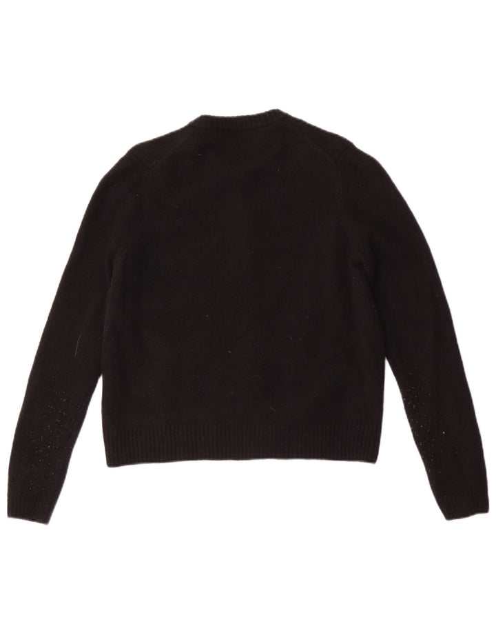 Zara Womens Cardigan Sweater UK 14 Large Black Wool