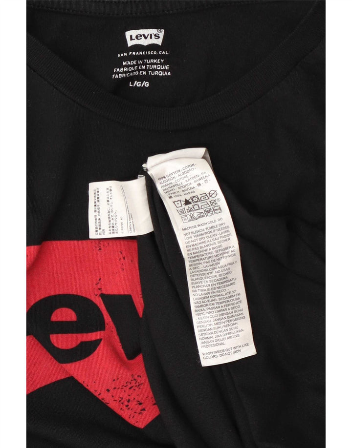 Levi's Mens Graphic T-Shirt Top Large Black Cotton