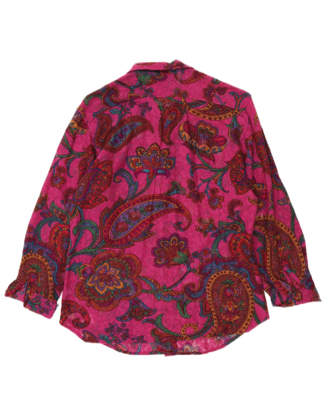 Sisley Womens Relaxed Elegance Shirt IT 42 Medium Pink Paisley Bohemian