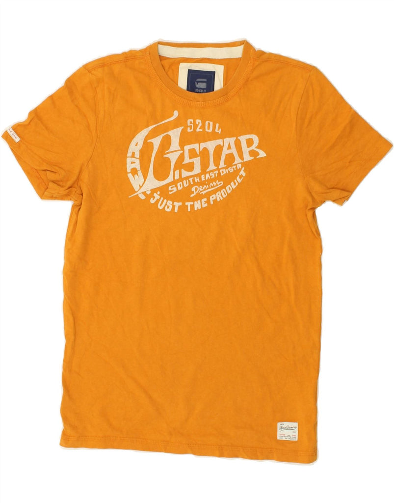 G-STAR Mens Graphic T-Shirt Top Small Orange Cotton | Vintage G-Star | Thrift | Second-Hand G-Star | Used Clothing | Messina Hembry 