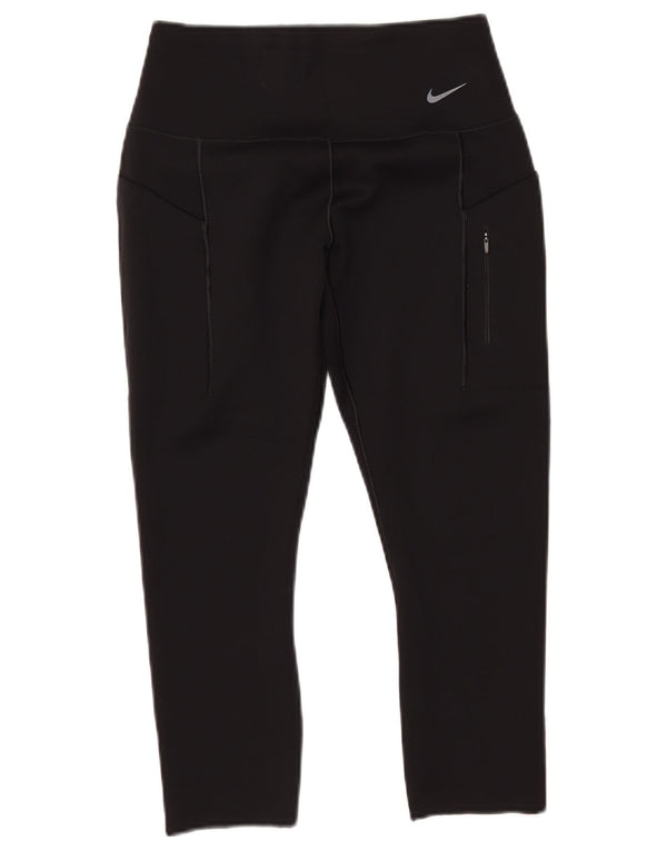 NIKE Womens Dri Fit Capri Leggings UK 12 Medium  Black