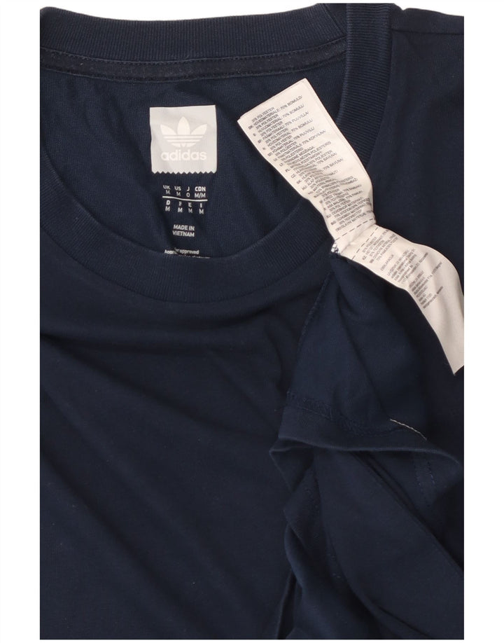 Adidas Mens T-Shirt Top Medium Navy Blue Cotton