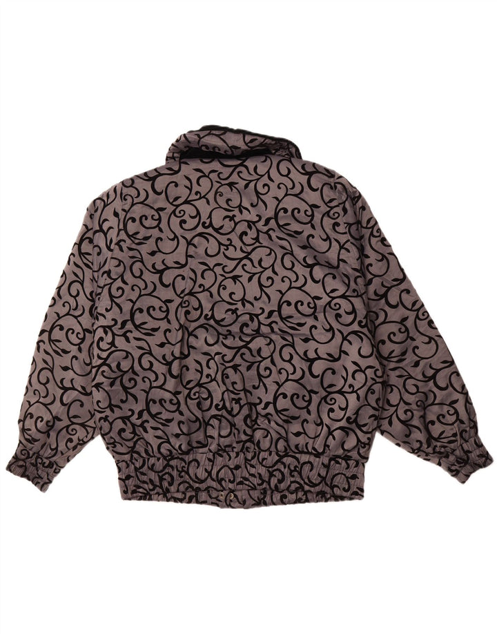 LONDON FOG Womens Oversized Windbreaker Jacket UK 14 Medium Grey Floral