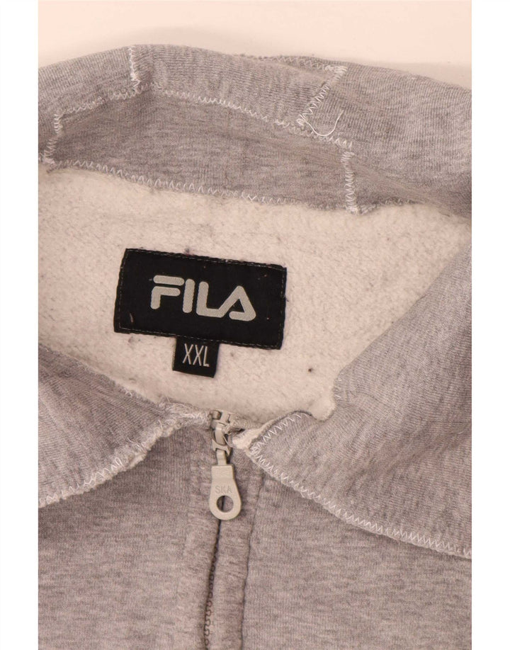 Fila Womens Graphic Tracksuit Top Jacket UK 20 2XL Grey Flecked