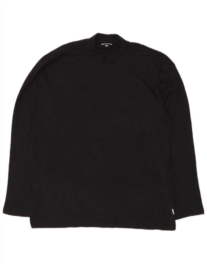 F.LLI CAMPAGNOLO Mens Top Long Sleeve 2XL Black Cotton