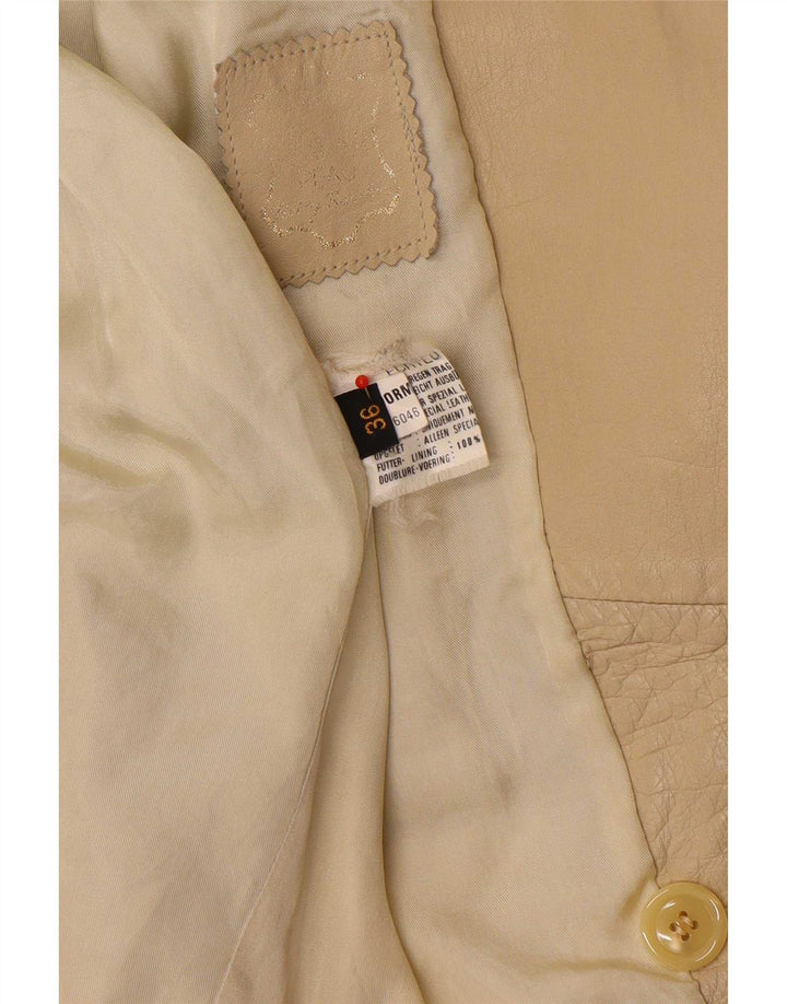 Vintage Womens Oversized Double Breasted Blazer Jacket EU 36 Small Beige