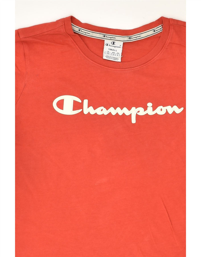 CHAMPION Womens Graphic T-Shirt Top UK 10 Small Red Cotton | Vintage Champion | Thrift | Second-Hand Champion | Used Clothing | Messina Hembry 