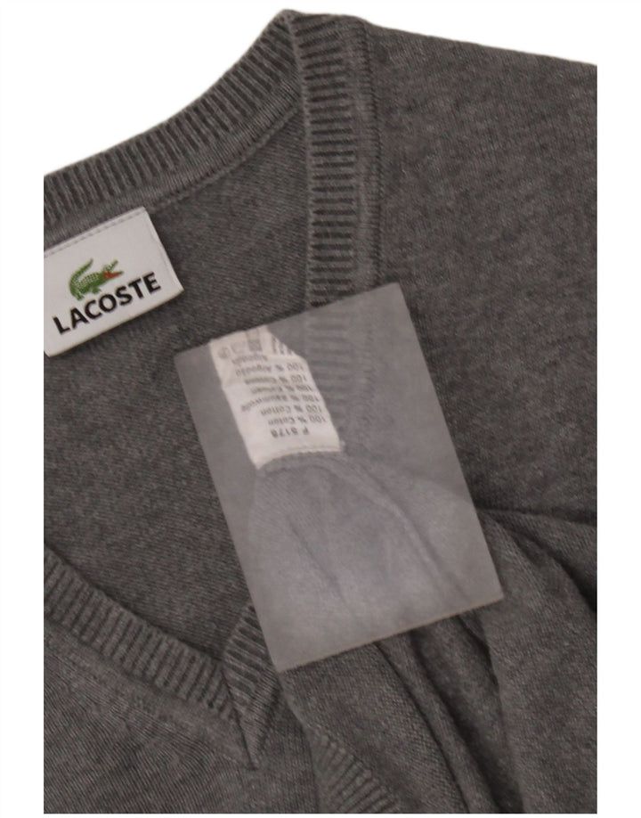Lacoste Mens Vest Tank Top Size 3 Small Grey Cotton