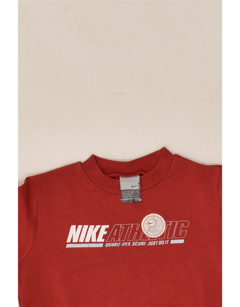 NIKE Boys Graphic Sweatshirt Jumper 4-5 Years Small  Red Cotton | Vintage Nike | Thrift | Second-Hand Nike | Used Clothing | Messina Hembry 