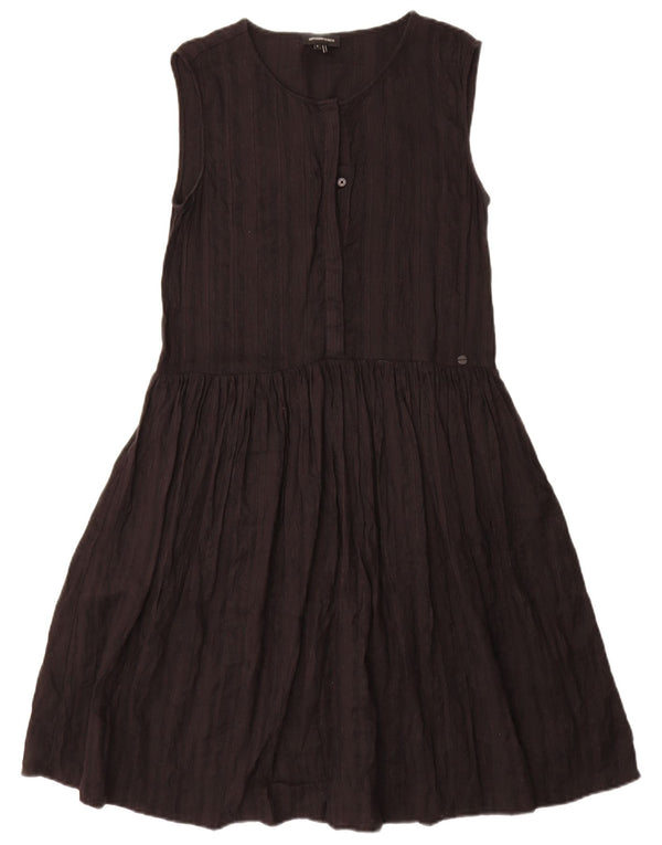 Superdry Womens Sleeveless A-Line Dress UK 8 Small Brown Linen