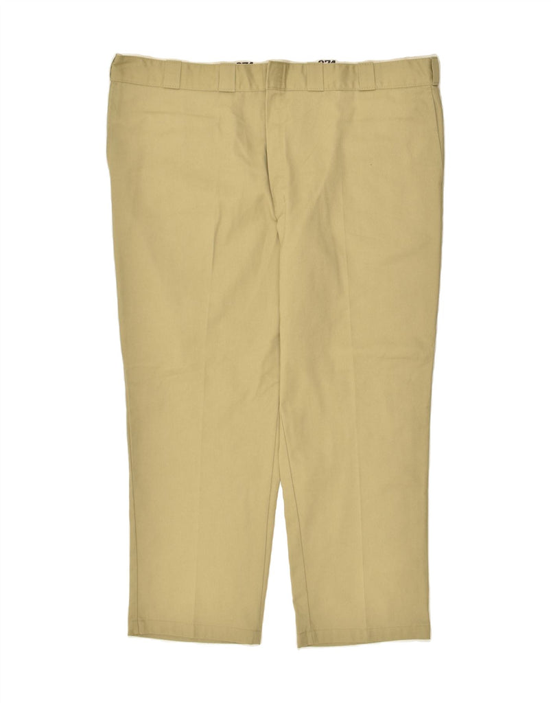 DICKIES Mens 874 Original Fit Slim Chino Trousers W48 L30 Beige Polyester | Vintage Dickies | Thrift | Second-Hand Dickies | Used Clothing | Messina Hembry 