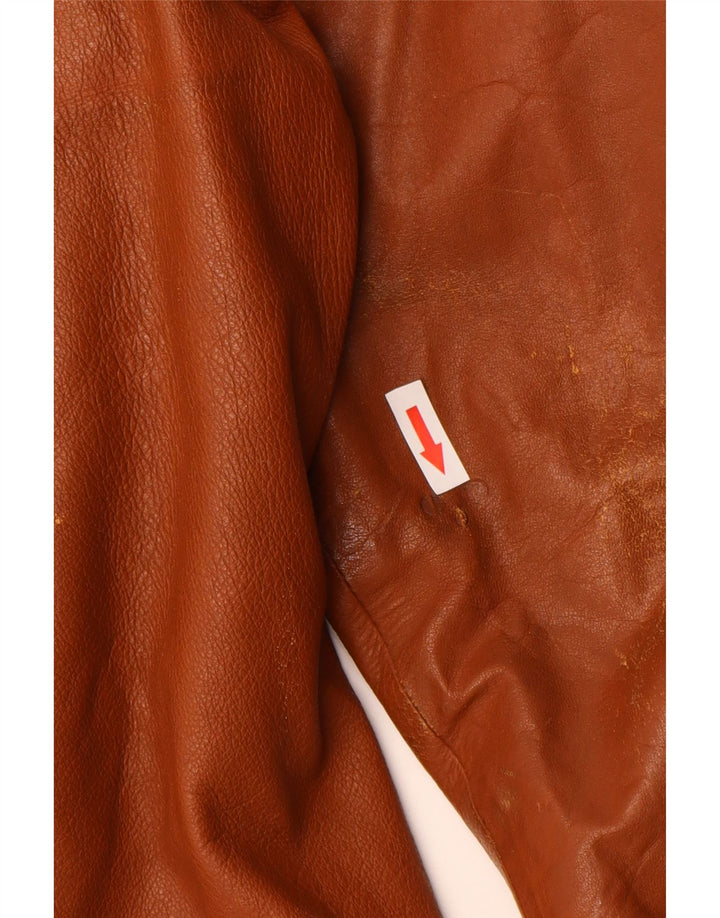 Vintage Mens Leather Jacket UK 36 Small Brown Leather
