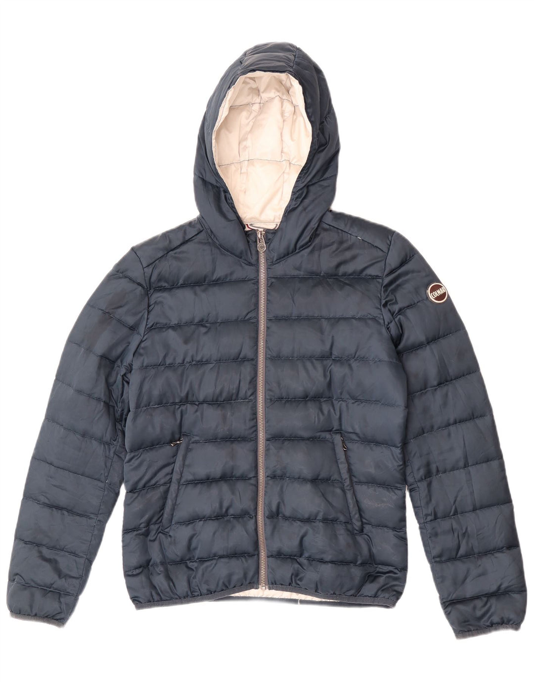 Colmar Womens Hooded Padded Jacket IT 44 Medium Navy Blue Polyester