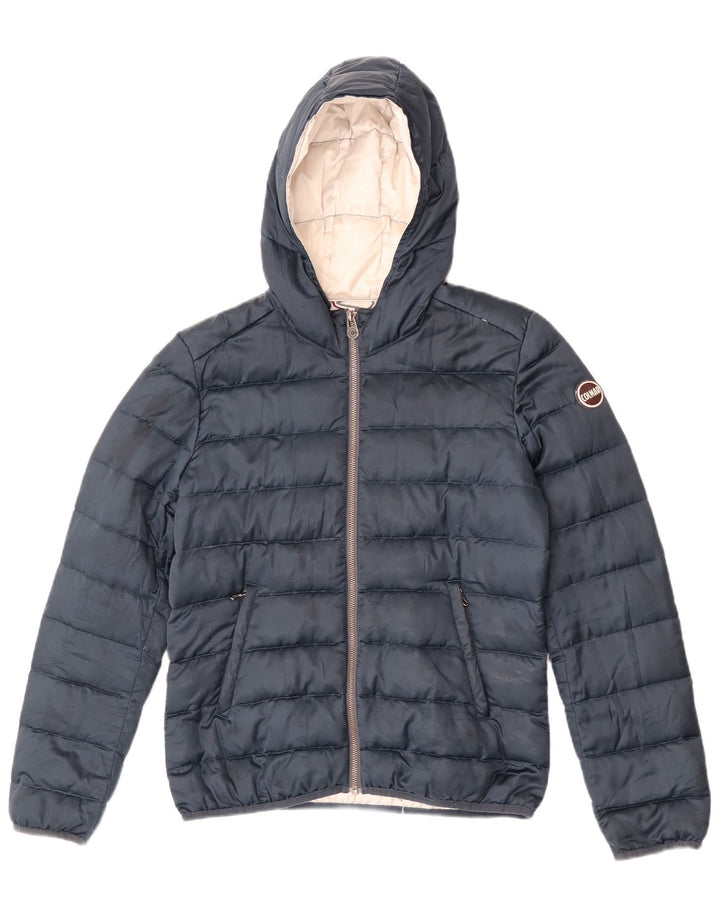 Colmar Womens Hooded Padded Jacket IT 44 Medium Navy Blue Polyester