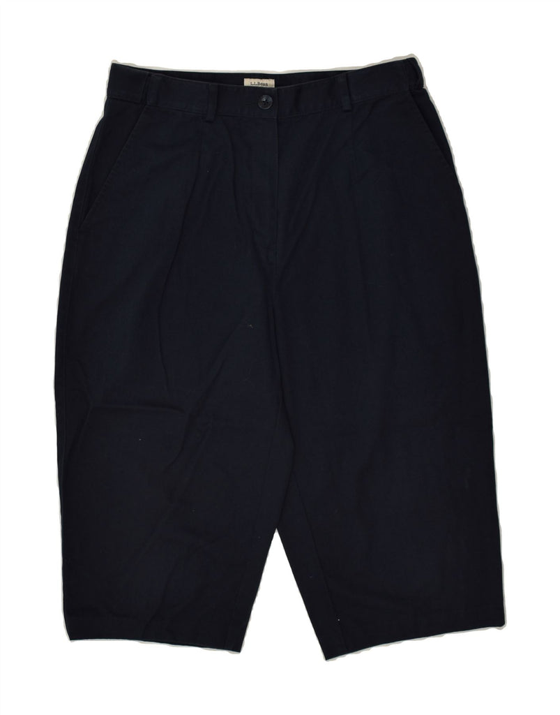 L.L.BEAN Womens Petite Capri Chino Trousers US 10 Large W28 L16 Navy Blue | Vintage L.L.Bean | Thrift | Second-Hand L.L.Bean | Used Clothing | Messina Hembry 
