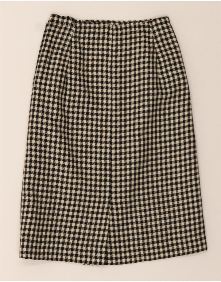 VINTAGE Womens Straight Skirt W26 Small Black Houndstooth Vintage Vintage and Second-Hand Vintage from Messina Hembry 