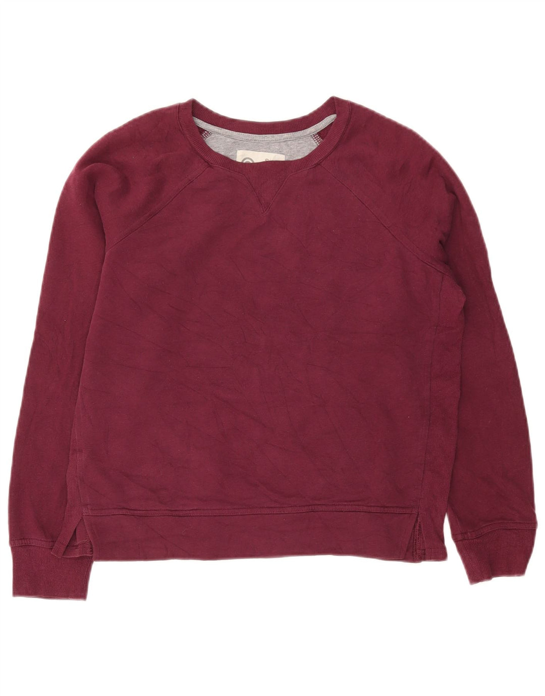Champion Womens Crop Oversized Sweatshirt Jumper UK 10 Small Burgundy