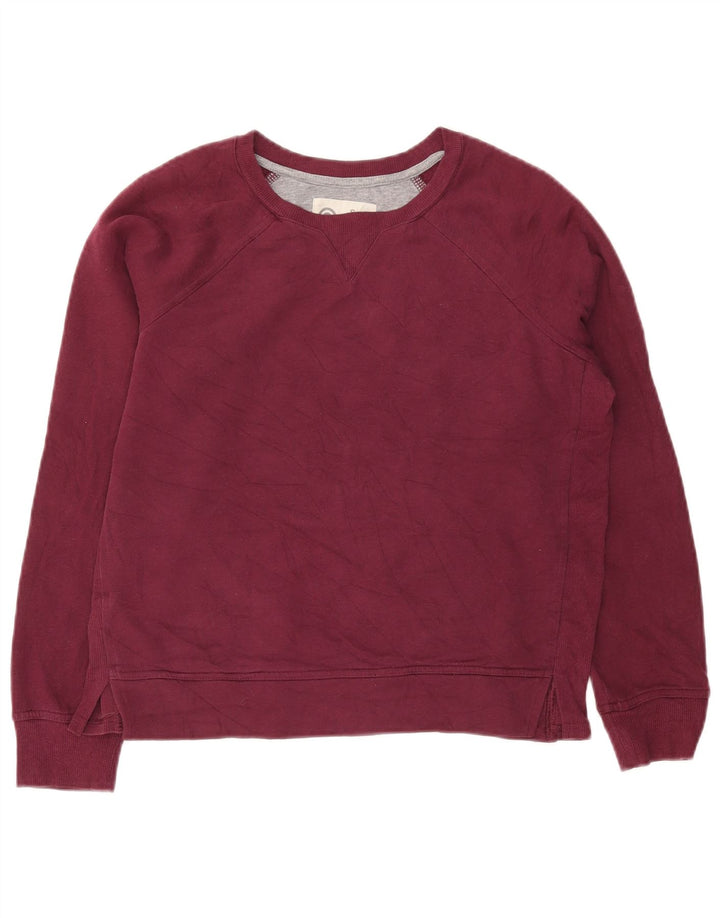 Champion Womens Crop Oversized Sweatshirt Jumper UK 10 Small Burgundy