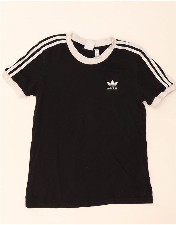 Adidas Womens T-Shirt Top UK 8 Small Black Cotton